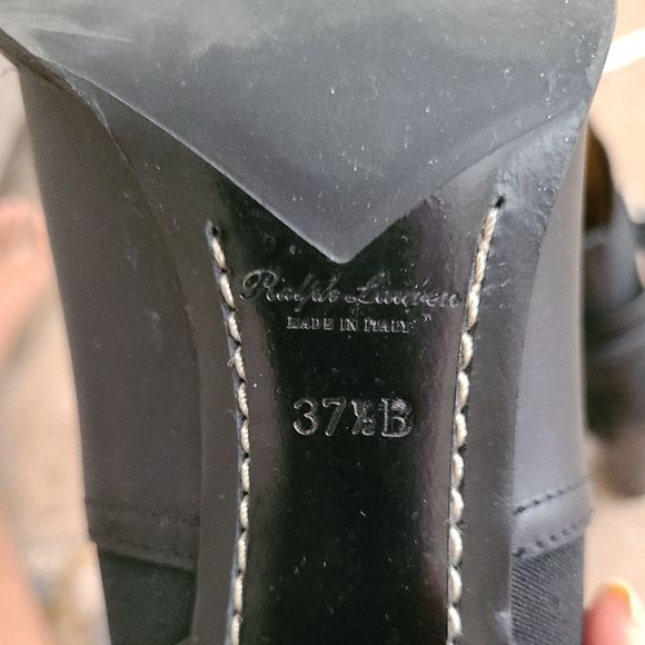 Ralph Lauren Collection Black Meadow Ankle Boots Booties - size EU 37.5 / US 7.5 - Picture 9 of 16